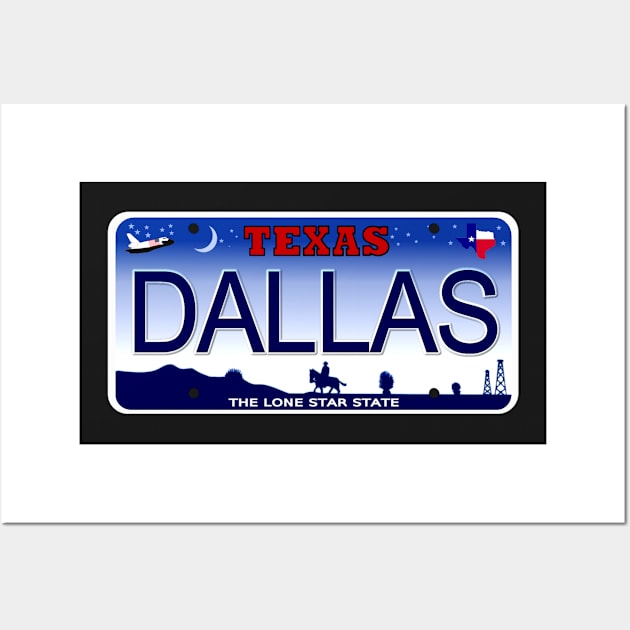 Dallas Texas License Plate Wall Art by Mel's Designs